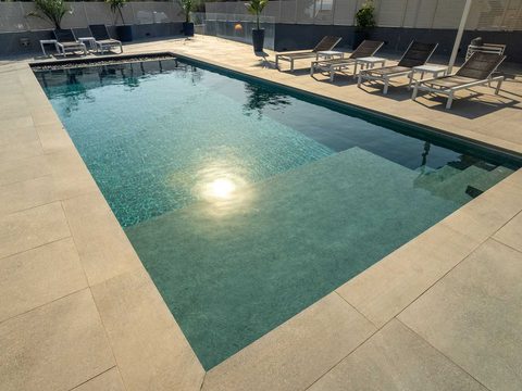 Haogenplast StoneFlex Forest liner: greenish stone, turquoise water