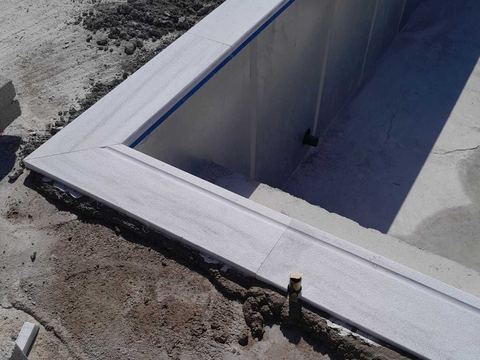Coping on the pool panels