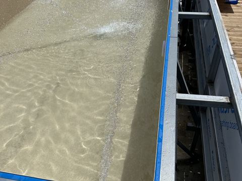 Sand liner pool being filled